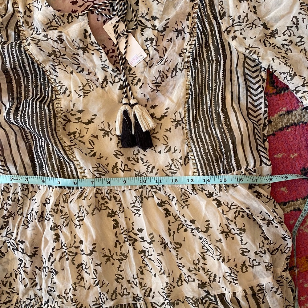 Anthropologie Boho Floral Black and White Maxi Dress - Picture 8 of 9